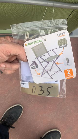 Silla de jardín plegable con brazos Naterial Emys