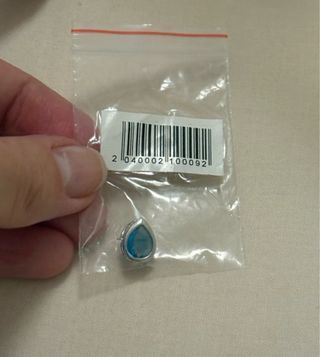 Charm colgante gota azul plata 800