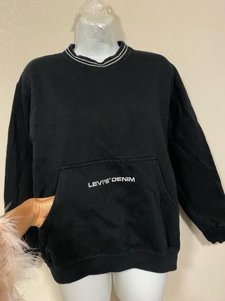 Felpa Levi's unisex girocollo nera taglia S
