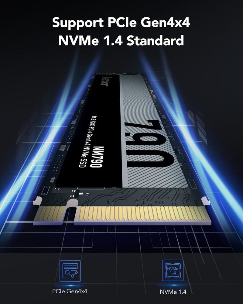Lexar NM790 2TB SSD PCIe Gen4x4 NVMe M.2 afbeelding 2