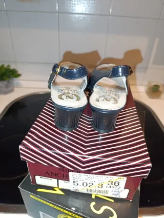 Zapatos NAGU Piel Talla 36 Azul/Blanco