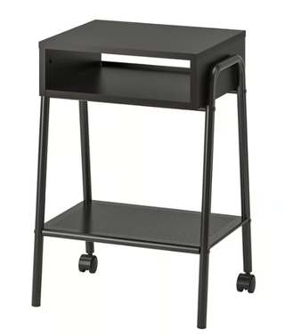 Mesita auxiliar negra con ruedas