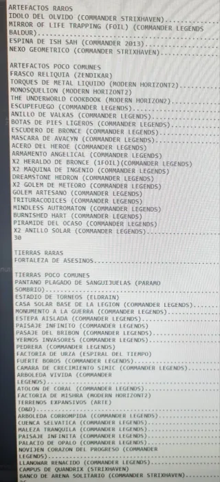 398 Cartas COMMANDER Magic The Gathering