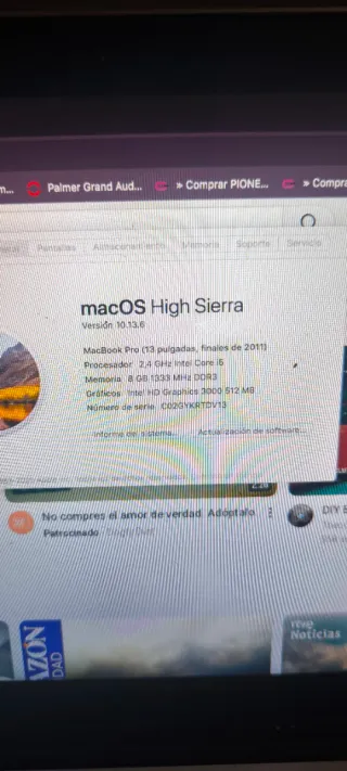 MacBook Pro 13 2012 Plata
