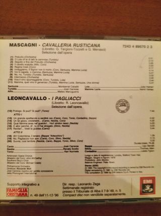 Cd raccolta opere liriche italiane