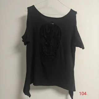 Camiseta Mujer Calavera Negra Talla L