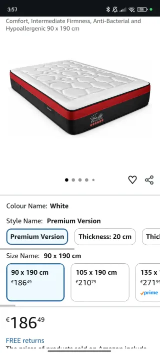 Cama Zinus 90x190x25 + Colchón 99x190x30