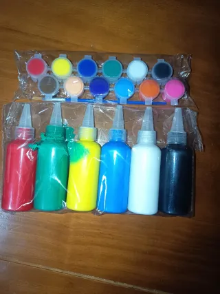 Kit Tinta Decorativa 12 Cores + Pincel