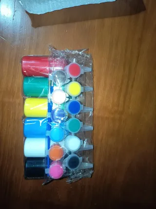 Kit Tinta Decorativa 12 Cores + Pincel