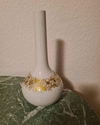 Jarrón Rosenthal Romanze Porcelana Dorado