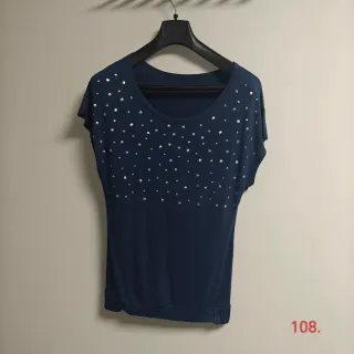 Camiseta azul mujer tachuelas talla L
