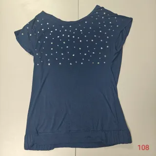 Camiseta azul mujer tachuelas talla L