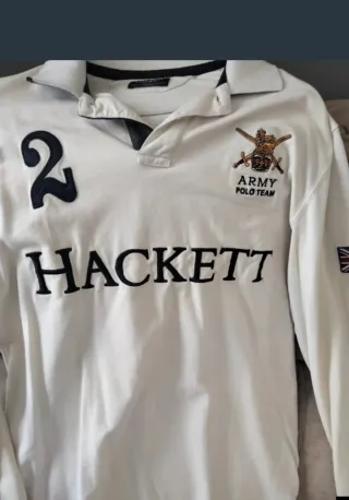 Polo Hackett manga larga blanco Talla m