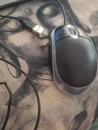 Ratón PC Negro con Luces LED Azules