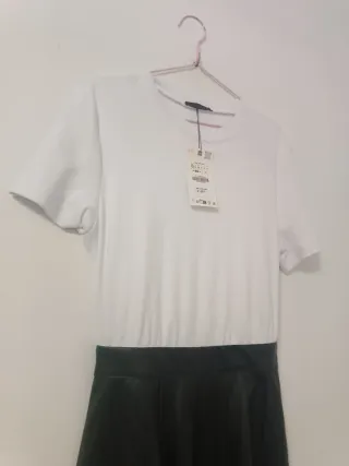 Vestido Zara blanco y negro