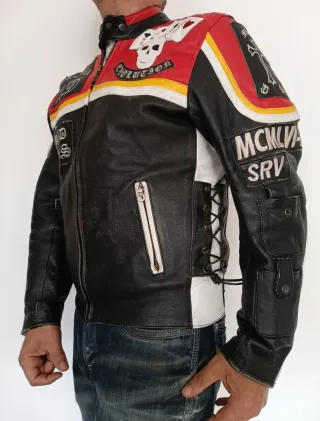 Motera Mickey Rourke cuero auténtico M. Medidas.