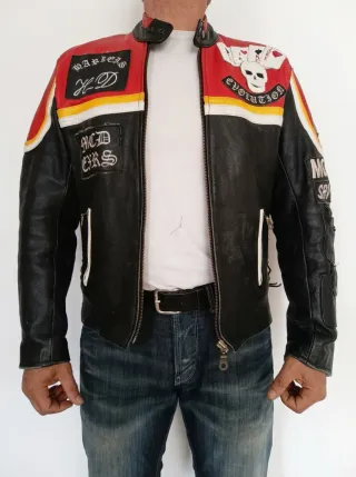 Motera Mickey Rourke cuero auténtico M. Medidas.