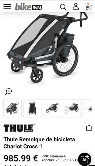 Carro remolque niño Thule Chariot Cross 1 Single