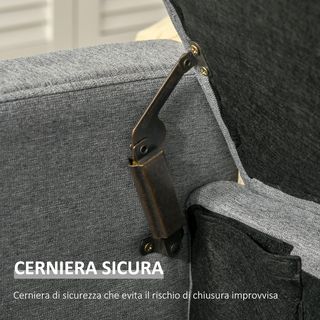 Cassapanca Contenedor, Banco Acolchado Con Compartimento, Banco de Fondo de Cama, Diseño Moderno, Plástico, Tejido Gris, Multiuso, 120X50X44Cm, Gris