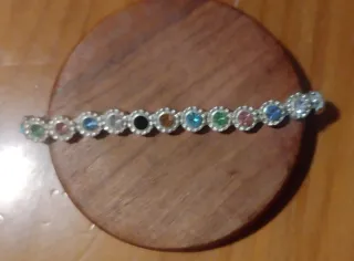 Pulsera Acero Inoxidable Piedras Colores