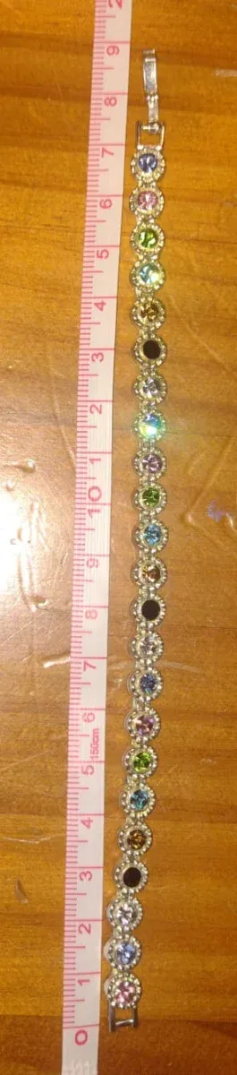 Pulsera Acero Inoxidable Piedras Colores