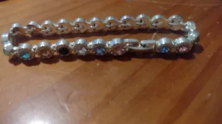 Pulsera Acero Inoxidable Piedras Colores