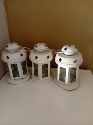 Farol de madera y metal para vela y regalo 3 ikea
