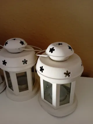 Farol de madera y metal para vela y regalo 3 ikea