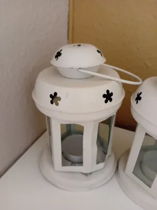 Farol de madera y metal para vela y regalo 3 ikea