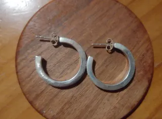 Pendientes Aro Plata 925 Arenado brillante