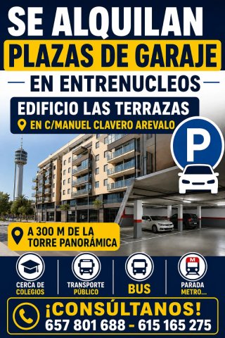 SE ALQUILAN PLAZAS DE GARAJE EN ENTRENUCLEOS.