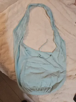 Bolsa de playa azul celeste