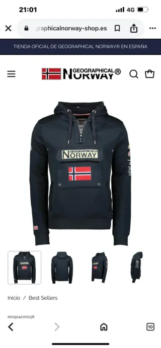 Sudadera Geographical Norway Azul Talla S