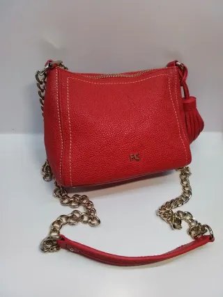 Bolso fiesta Purificación García piel rojo