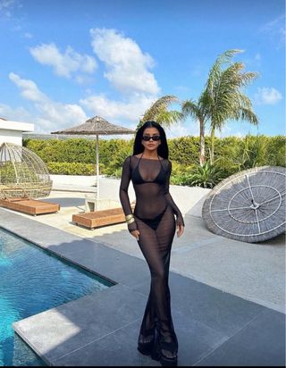 Vestido negro transparente