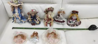 Set 7 bambole porcellana piccole