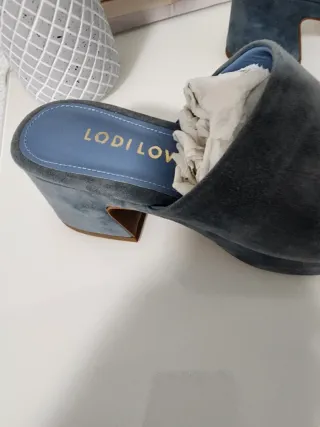 Sandalias de piel azul