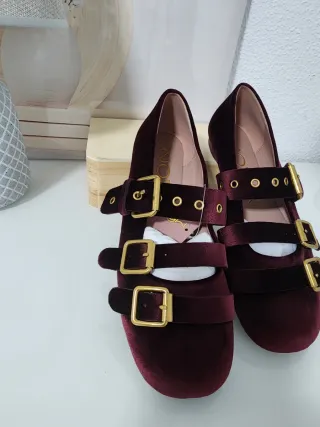 Bailarinas de terciopelo y piel