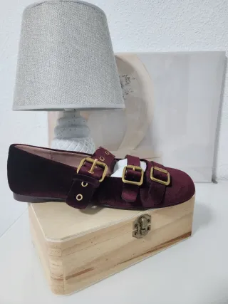 Bailarinas de terciopelo y piel