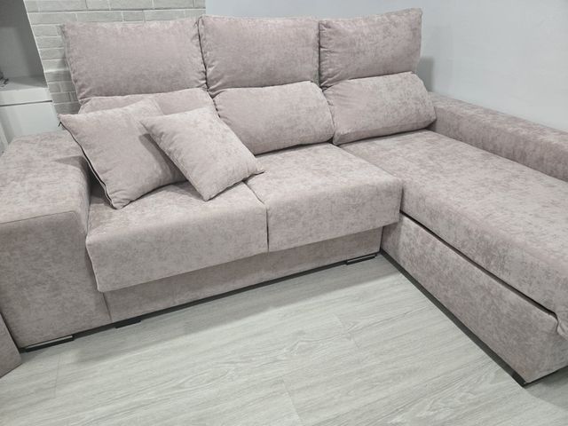 Sofá modular tela bege em oferta