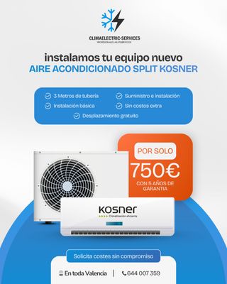 Aire Acondicionado Kosner + Instalación