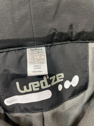 Pantalón de esquí negro T12, utilizado solo 1 vez