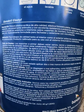 Pintura fachadas Banakril Elastyl blanca 15L