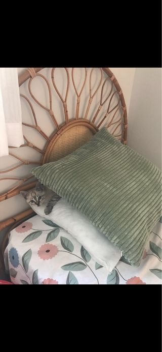 Cabecero de ratán natural cama 90 cm