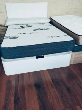 Canapé y Colchón Gris/Blanco