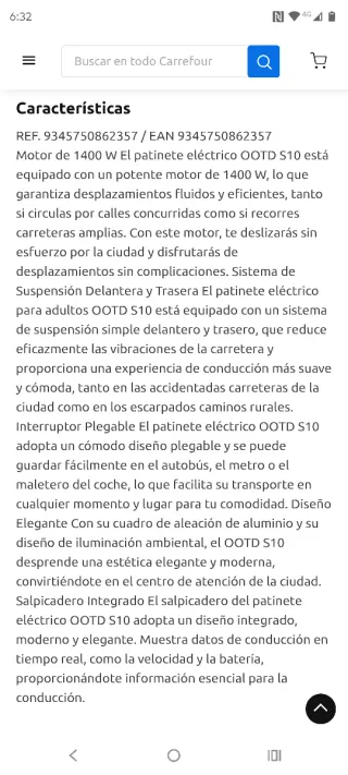 Patinete Eléctrico OOTD S10 1400W