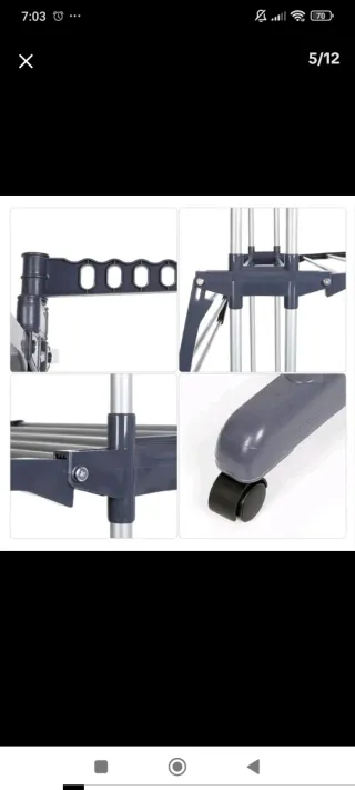 Tendedero de ropa metálico plegable