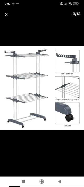 Tendedero de ropa metálico plegable