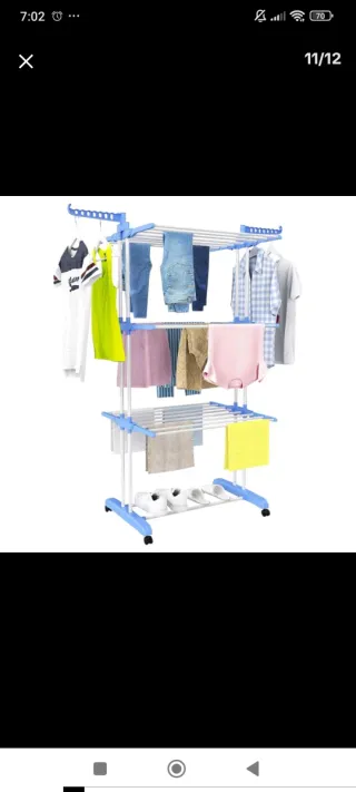 Tendedero de ropa metálico plegable