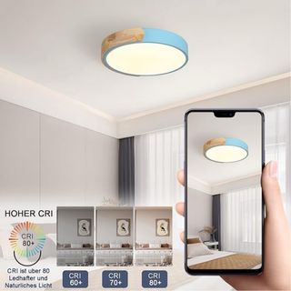 Lámpara LED GHiycotdl 24W Madera Azul 30 Cm